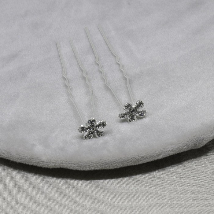 Νυφική φουρκέτα σε σχήμα λουλούδι με στρας